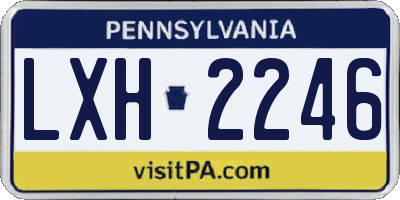 PA license plate LXH2246