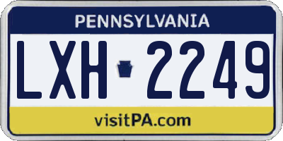 PA license plate LXH2249