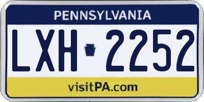 PA license plate LXH2252