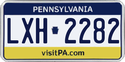 PA license plate LXH2282