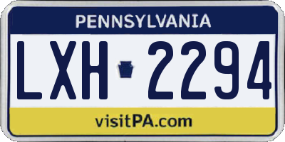 PA license plate LXH2294