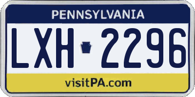PA license plate LXH2296
