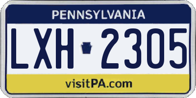 PA license plate LXH2305