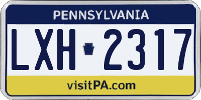 PA license plate LXH2317