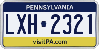 PA license plate LXH2321