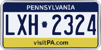 PA license plate LXH2324