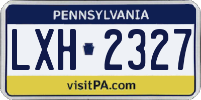 PA license plate LXH2327