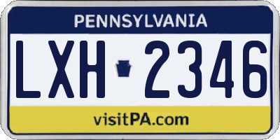 PA license plate LXH2346