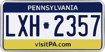 PA license plate LXH2357