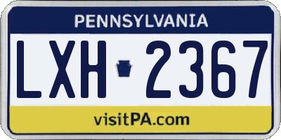 PA license plate LXH2367