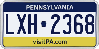 PA license plate LXH2368