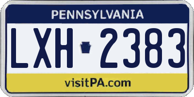 PA license plate LXH2383
