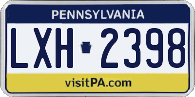 PA license plate LXH2398