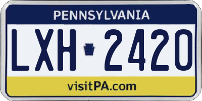 PA license plate LXH2420