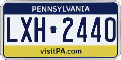 PA license plate LXH2440