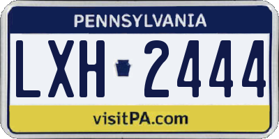 PA license plate LXH2444
