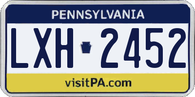 PA license plate LXH2452