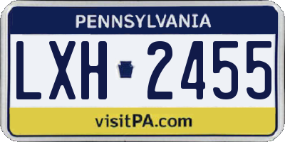 PA license plate LXH2455