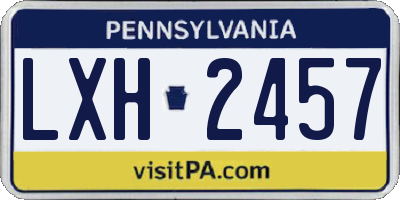 PA license plate LXH2457