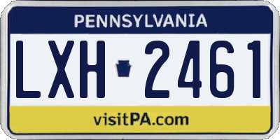 PA license plate LXH2461