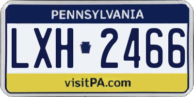 PA license plate LXH2466