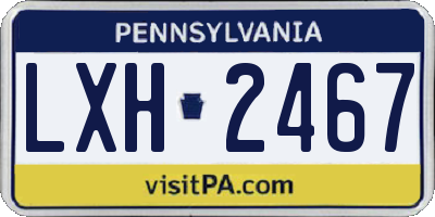 PA license plate LXH2467