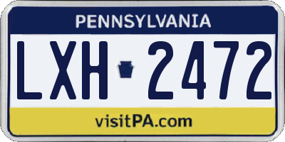 PA license plate LXH2472