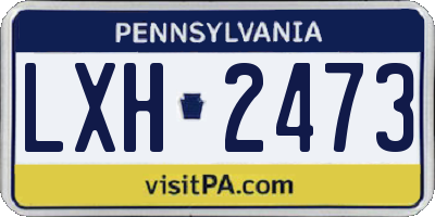 PA license plate LXH2473