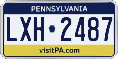 PA license plate LXH2487