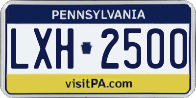 PA license plate LXH2500