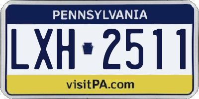 PA license plate LXH2511