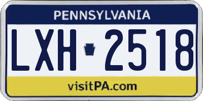 PA license plate LXH2518