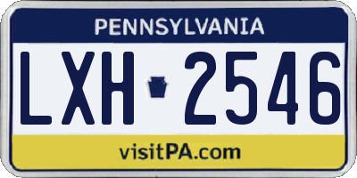 PA license plate LXH2546