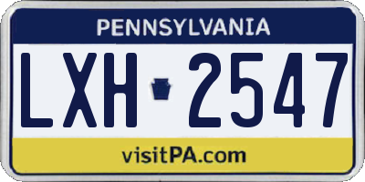 PA license plate LXH2547