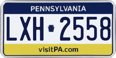 PA license plate LXH2558