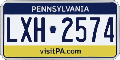 PA license plate LXH2574