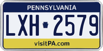 PA license plate LXH2579