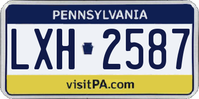 PA license plate LXH2587