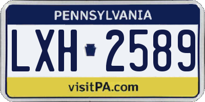 PA license plate LXH2589