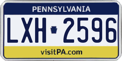 PA license plate LXH2596