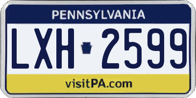 PA license plate LXH2599
