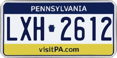 PA license plate LXH2612