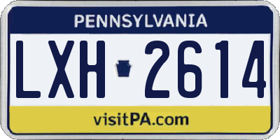 PA license plate LXH2614