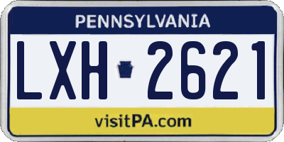 PA license plate LXH2621