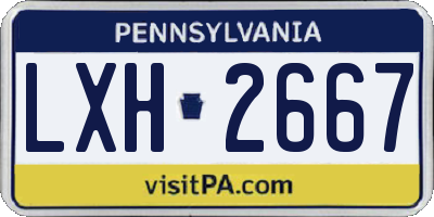 PA license plate LXH2667