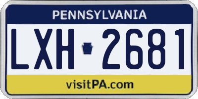 PA license plate LXH2681