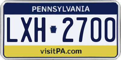 PA license plate LXH2700