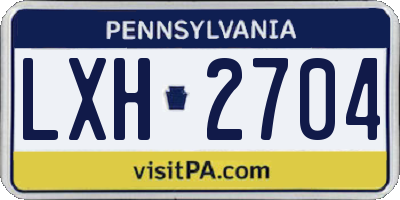 PA license plate LXH2704