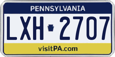 PA license plate LXH2707
