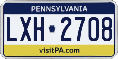PA license plate LXH2708